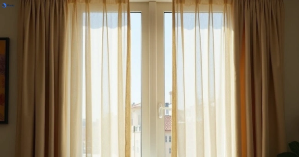 Dusty and dull curtains in ingleside-nsw before steam cleaning